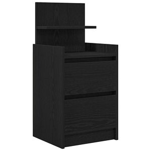 vidaXL Bedside Cabinet with 2 Drawers Black 38x34x80 cm
