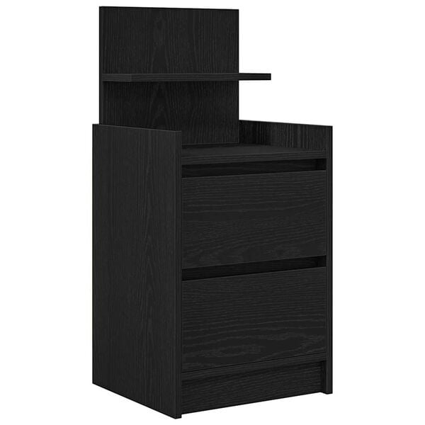 vidaXL Bedside Cabinet with 2 Drawers Black 38x34x80 cm