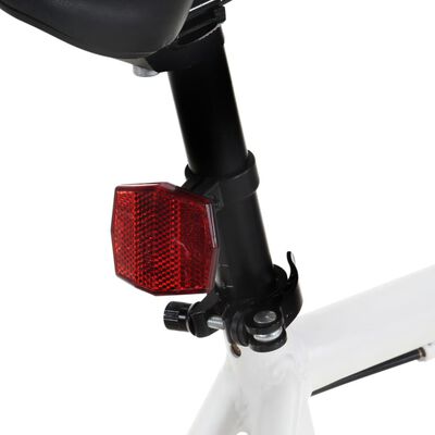 vidaXL Fixed Gear Bike White and Orange 700c 51 cm