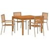 vidaXL Garden Dining Set 5 pcs Beige Poly rattan