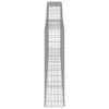 vidaXL Arched Gabion Baskets 15 pcs 400x30x120/140 cm Galvanised Iron