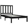 vidaXL Bed Frame without Mattress Black Solid Wood Pine 75x190 cm Small Single