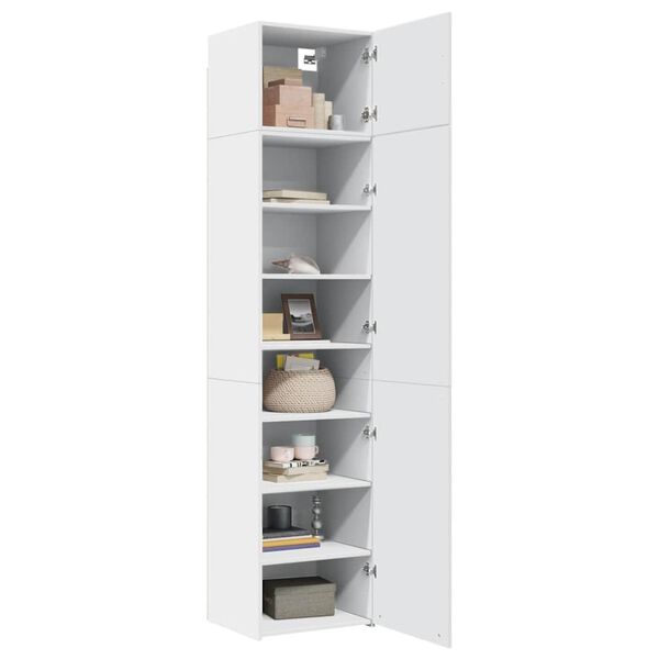 vidaXL Slim Storage Cabinet White 50x42.5x225 cm Engineered Wood