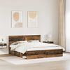 vidaXL Bed Frame with Headboard Old Wood 200 x 200 cm Engineered wood