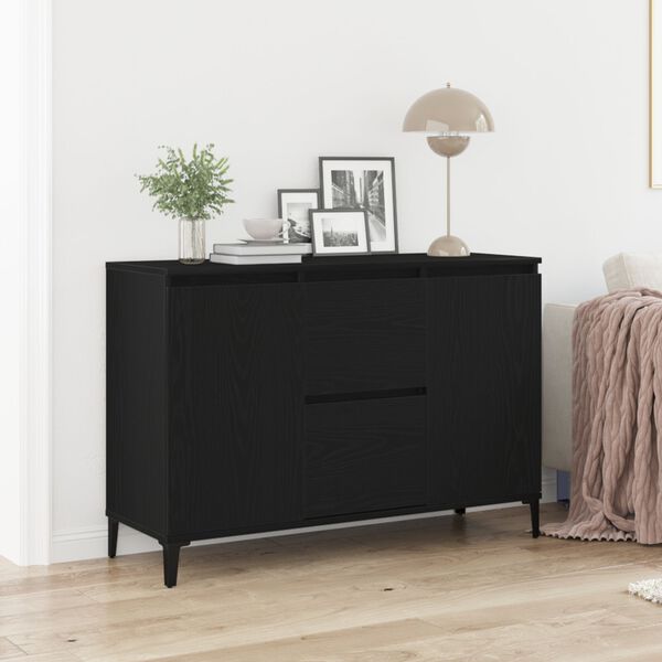 vidaXL Sideboard Black Oak 104 x 35 x 70 cm Engineered Wood