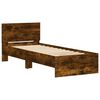 vidaXL Bed Frame without Mattress with Headboard Smoked Oak 75x190 cm Small Single