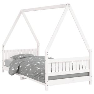 vidaXL Kids Bed Frame White 90x200 cm Solid Wood Pine