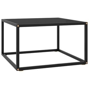 vidaXL Coffee Table Black with Black Glass 60x60x35 cm