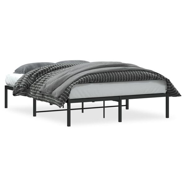 vidaXL Metal Bed Frame without Mattress Black 135x190cm