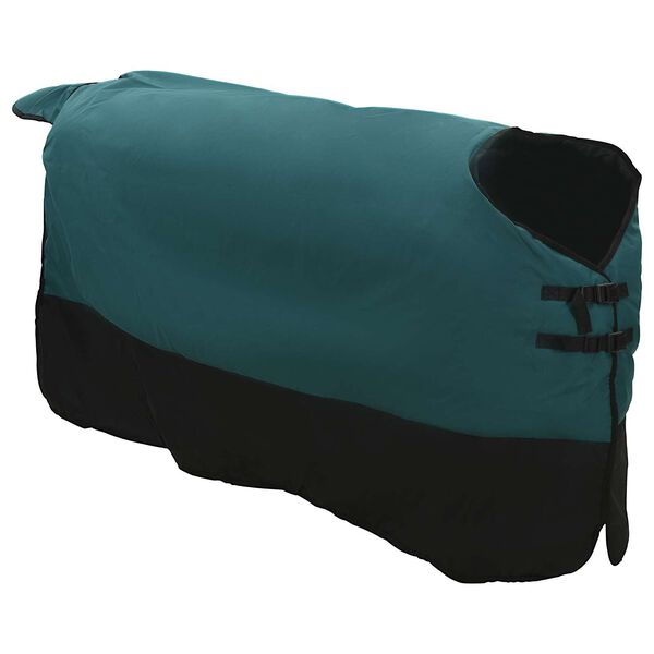 vidaXL Horse Blanket Dark Green and Black 75 cm Polyester