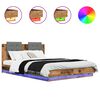 vidaXL Bed Frame with Headboard Old Wood 150 x 200 cm Engineered Wood