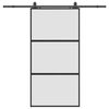 vidaXL Sliding Door with Hardware Set Black 102,5x205 cm Tempered Glass