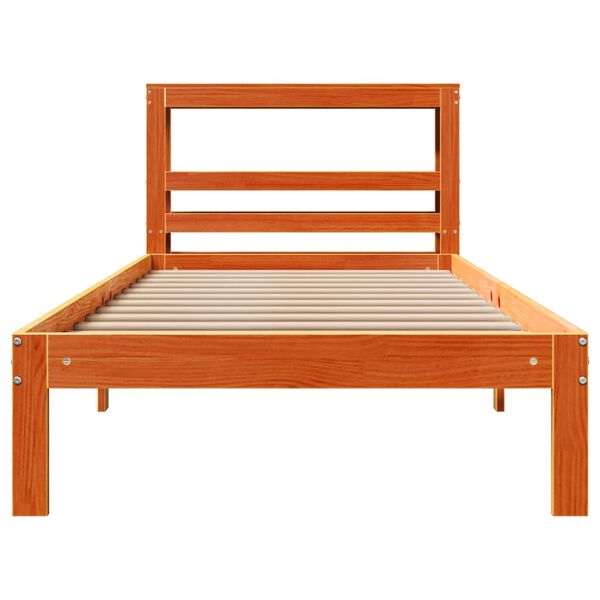 vidaXL Bed Frame without Mattress Wax Brown 100x200 cm Solid Wood Pine