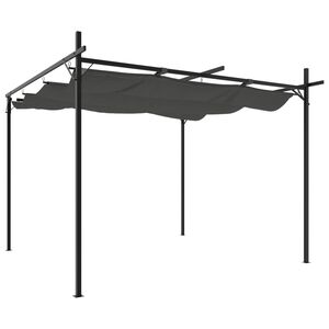 vidaXL Pergola with Retractable Roof Anthracite 295x292x230 cm