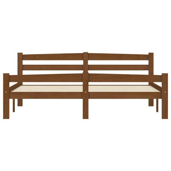 vidaXL Bed Frame without Mattress Honey Brown Solid Wood 160x200 cm (322079+321987)