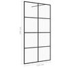 vidaXL Walk-in Shower Wall with Clear ESG Glass 115x195 cm Black