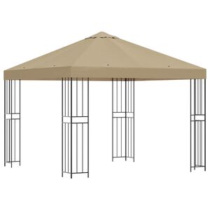 vidaXL Gazebo 3 x 3 m Beige Polyester and Steel 190 gsm