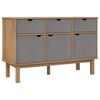 vidaXL Sideboard OTTA Brown and Grey 114x43x73.5 cm Solid Wood Pine