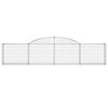 vidaXL Arched Gabion Baskets 8 pcs 300x30x60/80 cm Galvanised Iron