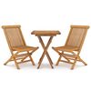 vidaXL 3 Piece Garden Dining Set Solid Wood Teak
