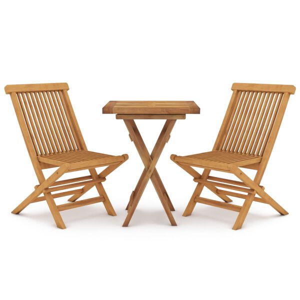 vidaXL 3 Piece Garden Dining Set Solid Wood Teak