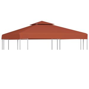 vidaXL 2-Tier Gazebo Top Cover 310 g/m&sup2; 3x3 m Terracotta