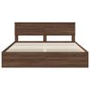 vidaXL Bed Frame with Drawer Brown Oak 200 x 200 cm Engineer Wood