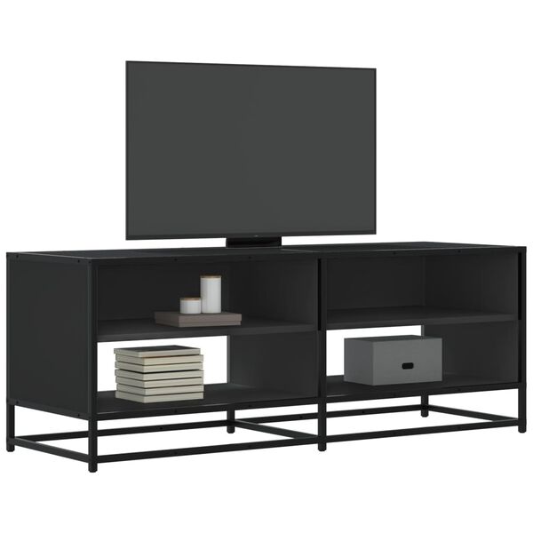 vidaXL TV Cabinet Black 120.5x40x46 cm Engineered Wood and Metal