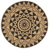 vidaXL Handmade Rug Jute with Black Print 120 cm