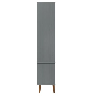 vidaXL Vitrine Cabinet MOLDE Grey 90x35x175 cm Solid Wood Pine