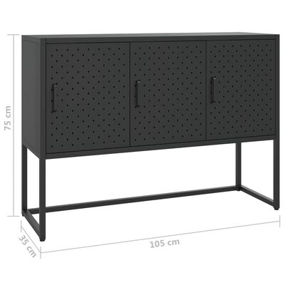 vidaXL Sideboard Black 105x35x75 cm Steel