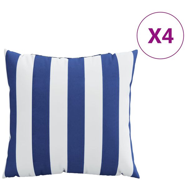 vidaXL Throw Pillows 4 pcs Blue&White Stripe 60x60 cm Fabric
