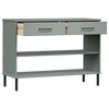 vidaXL Console Cabinet with Metal Legs Grey Solid Wood Pine OSLO