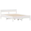 vidaXL Bed Frame without Mattress White 135x190 cm Double Solid Wood Pine