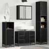 vidaXL Bathroom Furniture Set 4 pcs Black Oak Engineered Wood