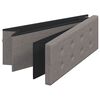 vidaXL Storage Bench Foldable Light Grey Faux Linen