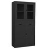 vidaXL Office Cabinet | Anthracite | Steel and tempered glass | Large