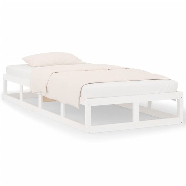 vidaXL Bed Frame without Mattress White 100x200 cm Solid Wood