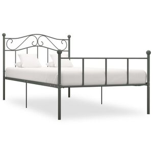 vidaXL Bed Frame without Mattress Grey Metal 90x200 cm