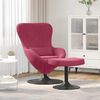 vidaXL Egg Chair with Footstool Wine Red 63 x 73 x 90 cm Velvet