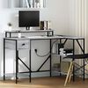 vidaXL Desk with Drawer Grey Sonoma 120 x 79 x 86.5 cm Engineered Wood