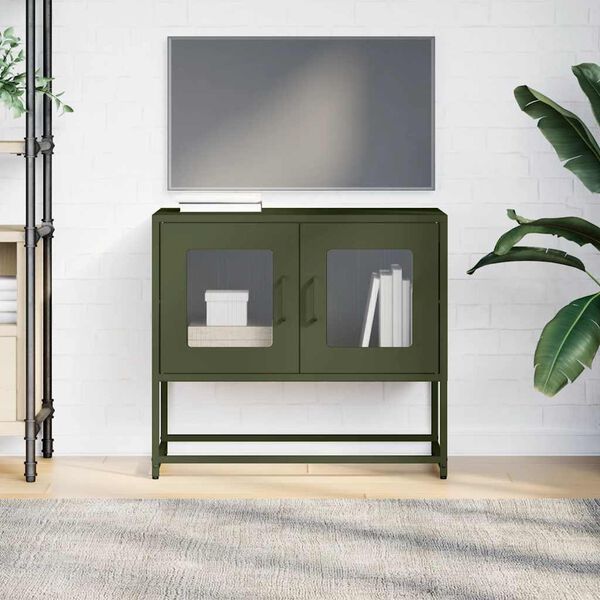 vidaXL TV Cabinet Olive Green 68x39x60.5 cm Cold-rolled Steel