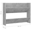 vidaXL Wall Shoe Cabinet Concrete Grey 80x18x60 cm Engineered Wood