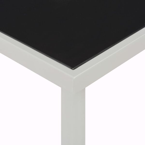 vidaXL Garden Table Black 220x90x74.5 cm Steel