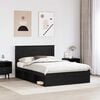 vidaXL Bed Frame with Headboard Black 150 x 200 cm Solid Pine Wood