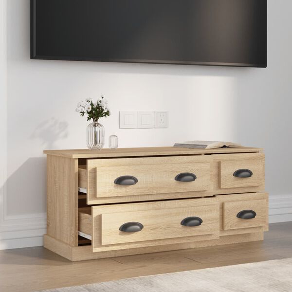 vidaXL TV Cabinet Sonoma Oak 100x35.5x45 cm Engineered Wood