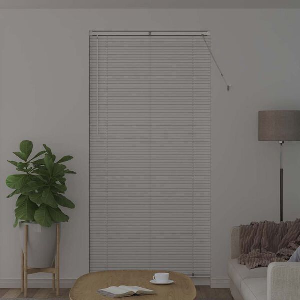 vidaXL Window Blind with Curtains Manual White Aluminium
