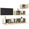 vidaXL 4 Piece TV Cabinet Set Sonoma Oak Engineered Wood