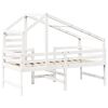 vidaXL Loft Bed with Ladder and Roof without Mattress White 90x190 cm Single