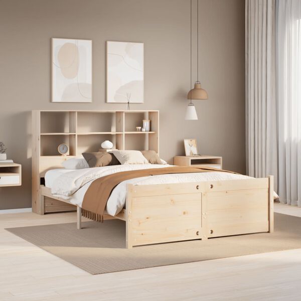 vidaXL Bookcase Bed without Mattress 120x200cm Solid Wood Pine